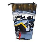 Advanced Snowmobile Expandable Stand Pencil Pouch, Multi-Design Oxford Fabric, Adjustable Height, Multi-Use Cosmetic Bag