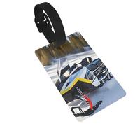 Advanced Snowmobile Luggage Tags for Suitcases - Durable PVC ID Tags with Detachable Straps for Travel, Backpack, Golf Bag, Anti-Loss