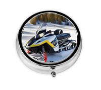 Advanced Snowmobile Mini Round Pill Box, can be Put into Wallet, Pocket, Light and Convenient, 3 Compartment Pill Box, Portable Pill Box,