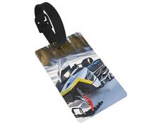 Advanced Snowmobile PVC Luggage Tag for Suitcases, Durable Travel ID Label with Name Card Removable Strap for Bags, 1 Pack