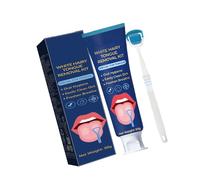 Advanced Tongue Cleaning Set Ergonomic Scraper and Gel for White Hairy and Bad Breath Ergonomic Scraper