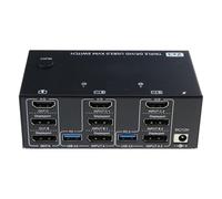 Advanced Triple Screen Switcher With 2 DisplayPort And HDTV 4 USB3.0 Port Seamlessly 8K And 4K Display Sharing Triples Monitors