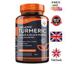 Advanced Turmeric Curcumin Capsules 1440mg High Strength Black Pepper & Ginger