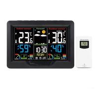 Advanced Weather Clock with Indoor Sensor, Color Display, 12HR/24HR Format, Dual Alarms and Weather Forecasting Features