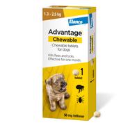 Advantage Chewable 56mg Chewable Tablets for Dogs 1.3-2.5kg (1 pack), Flea and T