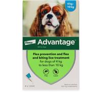 Advantage Spot On Flea Treatment for Medium Dogs 4-10kg, 4 Pipettes