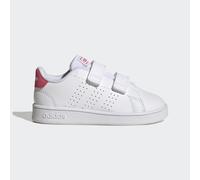 adidas Sportswear Childrens Unisex Advantage Lifestyle Court Two Hook-and-Loop Shoes - White/Red - Size UK 9 Kids