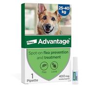 Advantage Spot On Flea Treatment For Extra Large Dogs 25 - 40kg (1 pipette, 400mg), Kills Fleas Within 24 Hours, Prevents Further Infestation For Up To Four Weeks