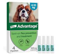 Advantage Spot On Flea Treatment 100 Medium Dogs 4-10kg, 4 pipettes