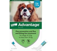 Advantage Spot On Flea Treatment For Medium Dogs 4-10Kg Kills Fleas (100Mg), 4 Pipettes
