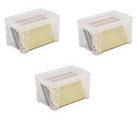 Advantus 40307 Super Stacker 3" x 5" Index Card Box, Clear, 3 Boxes (40307)