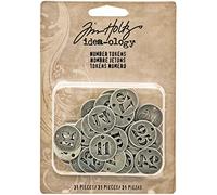 Advantus Idea-Ology Metal Number Tokens 0.75-inch 31/Pkg-Antique Silver