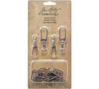 Advantus Idea-Ology Swivel Clasp W/Chain 2.78" To 3.75" 12/Pkg-Antique Nickel, Brass & Copper