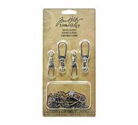 Advantus Idea-Ology Swivel Clasp W/Chain 2.78" To 3.75" 12/Pkg-Antique Nickel, Brass & Copper, Metal, One Size