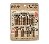 Advantus TH93302 Idea-Ology Corked Glass Vials-Apothecary Amber with Vintage Labels, Other, Multicoloured
