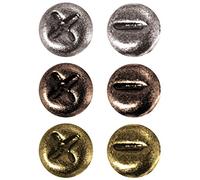 Advantus Tim Holtz Idea-ology Metal Mini Fasteners, 99 Pack, 1/4 Inch, Nickel, Brass, Copper, Screw-like, Scrapbooking Embellishments