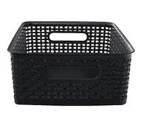 Advantus Weave Design Plastic Bin Medium 13.75 10.5-inch X 4.625-inch, Black