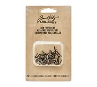 AdvantusIdea-Ology Hex Paper Fasteners-Antique Nickel, Brass and Copper, Other, Multicoloured