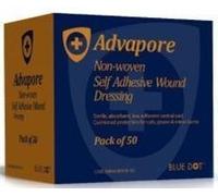 Advapore Fabric Non-Woven Adhesive Wound Dressing 10cm x 10cm (Pack of 50)