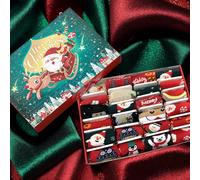 Advent Calanders 2025 Christmas Socks Arrival Calendar 24 Day Countdown To Christmas Socks Countdown Santa Snowman Tree Pattern Present
