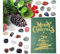 Advent Calendar 2024, 24 Days of Natural Crystals Gemstone Stone Minerals,Christmas Vacation Advent Calendar Crystals,24 Crystals & Rocks for Geology Enthusiasts,Green