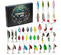 Advent Calendar 2024, 30 Days Fishing Lure Advent Calendar Countdown, Funny Fishing for Men Christmas Halloween Gifts, (Random Color)