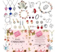 Advent Calendar 2024, Advent Calendar 2024 Women, 24 Days Crystal Premium Jewellery Gifts Girl Women Birthday - Christmas Jewellery Surprise Gifts Pendant Earrings Rings Bracelet Brooch