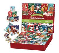 Advent Calendar 2024,Christmas Calendar Jigsaw Puzzles 1008 Pieces,Santa Claus Jigsaw Puzzle, Christmas Gifts Toy for Adults and Children, 24 Puzzle Boxes for Countdown to Christmas (J)
