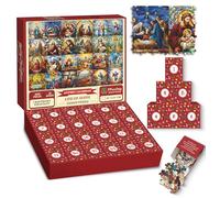 Advent Calendar 2024 Christmas Puzzle for Adults 1000 Pieces, Stained Glass Life of Jesus Jigsaw Puzzles, 24 Days Countdown Calendar Winter Puzzle as Christmas Decoration