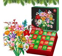 Advent Calendar 2024 for Kids Adults Teens 2025 24 Days Flower Bouquet Christmas Countdown Advent Calendar,Christmas Bouquet Blocks, with 24 Flower Model Building Toy Set (Daisy)