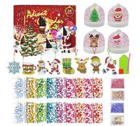 Advent Calendar 2025 24 Day Christmas Countdown Advent Calendar Includes Crystal Painting Keychain & Unassembled Snow Globe DIY-Friendly Christmas Decorations, Gifts for Kids for