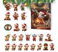 Advent Calendar 2025-24 Days Christmas Decorations 2D Acrylic - Advent and Highlands Calendar Christmas 2025 | For Children Teenagers Girls Boys Family Learning Fun Active