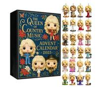 Advent Calendar 2025, 24 Days Countdown Calendar Christmas Ornament, Xmas Party Decorations Character Collectibles Gifts for Fans (Dolly Parton)