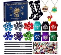 Advent Calendar 2025, 24 Days Countdown Gift with Dice Set, Themed Pencils for Tabletop Game Gift for Teens