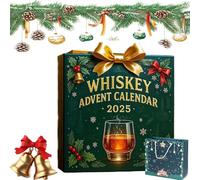 Advent Calendar 2025, 24 Days of Christmas Advent Calendar Boxes with 24 Acrylic Premium Whiskey/Beer Pendants, A Daily Tasting Journey Through the World of Whiskey B
