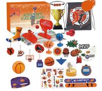 Advent Calendar 2025 24Pcs Basketball Countdown Calendar Basketball Accessories Set for Teens Girls Boys Christmas Holiday Games and Decoration.