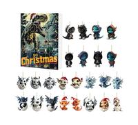 Advent Calendar 2025 - 2D Acrylic Black Dragon Baby Pendant Christmas Tree Ornament Christmas Countdown Calendar 24 Day Christmas Holiday Gift For And