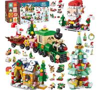 Advent Calendar 2025 Building Blocks Kids Kit Christmas Tree Train Santa 24 Days Christmas Countdown Blocks Toys 24 Box Xmas Advent Calendar 2025 Building Fillers Kids Boys Girls 5-14 Gifts
