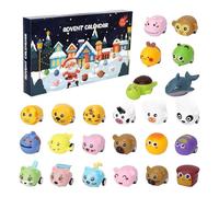 Advent Calendar 2025 Car Toys for Kids, 24 Days Christmas Countdown Calendar Animals Pull Back Car Vehicles Toy Set, Stocking Stuffers New Year Birthday Xmas Gift Surprise Box for Boys Girls (A)