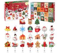 Advent Calendar 2025 Christmas Badge Reel Retractable 24 Pack Cute Holiday Badge Reels Funny Christmas Tree for Advent Calendar ID Badge Holder