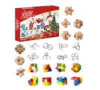 Advent Calendar 2025,Christmas Calendar Brain Teaser Metal Puzzles 24Pcs,Interlock Game Mind IQ And Test Games,Fidget Toys Gifts for Teen Adults (B)