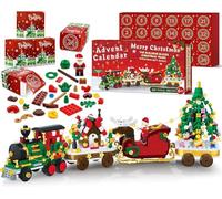 Advent Calendar 2025 - Christmas Train Building Blocks Set, 24 Days Countdown Calendar 4 In 1 Christmas Train Block 800+ PCS Set Creative Gifts for Girls Boys Adults