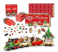 Advent Calendar 2025 Christmas Train Building Set with Lights, 24 Boxes Christmas Countdown Surprise Blocks, Xmas Gifts for Kids Adults (849PCS)