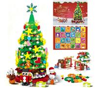 Advent Calendar 2025 Christmas Tree Building Block Set,571 PCS Santa Claus Reindeer Train Countdown Kit, Creative Festive Decoration & Gift Idea for Adults, Teens & Kids.