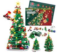 Advent Calendar 2025 Christmas Tree Building Set with LED Light, 24-Day Christmas Countdown Calendar, 24 Boxes 1100+ Pcs, Surprise Boxes Creative Gifts for Adults Teens Kids Ages 6+