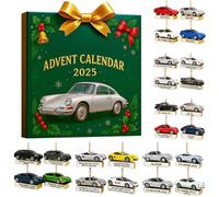 Advent Calendar 2025 Classic Cars Motorcycles 2D Acrylic Christmas Tree Pendants Decorations Ornaments 24 Days Christmas Countdown Calendar Sports Cars Motorbikes, Idea Gift for Adults Kids (B)