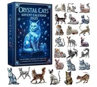 Advent Calendar 2025 Crystal Cat Christmas Ornament - Christmas Calendar with 24 Cats Creative Hanging Christmas Decoration for Boys & Girls (A)