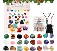 Advent Calendar 2025 Crystals, 24 Days Chakra Crystals&Healing Stones,Christmas Countdown Calendar with Geographic Gemstone Rocks and Minerals, Natural Stones Crystals Healing Journey
