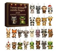 Advent Calendar 2025 Cute 2D Animal Christmas Tree Hanging Ornament, 24 Days Countdown Calendar Xmas Gift for Boys Girls & Kids