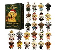 Advent Calendar 2025 Cute 2D Dog Christmas Tree Hanging Ornament, 24 Days Countdown Calendar Xmas Gift for Boys Girls & Kids